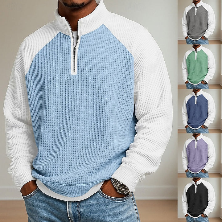 Tancrède | Polo Texturé à Col Montant Zippé