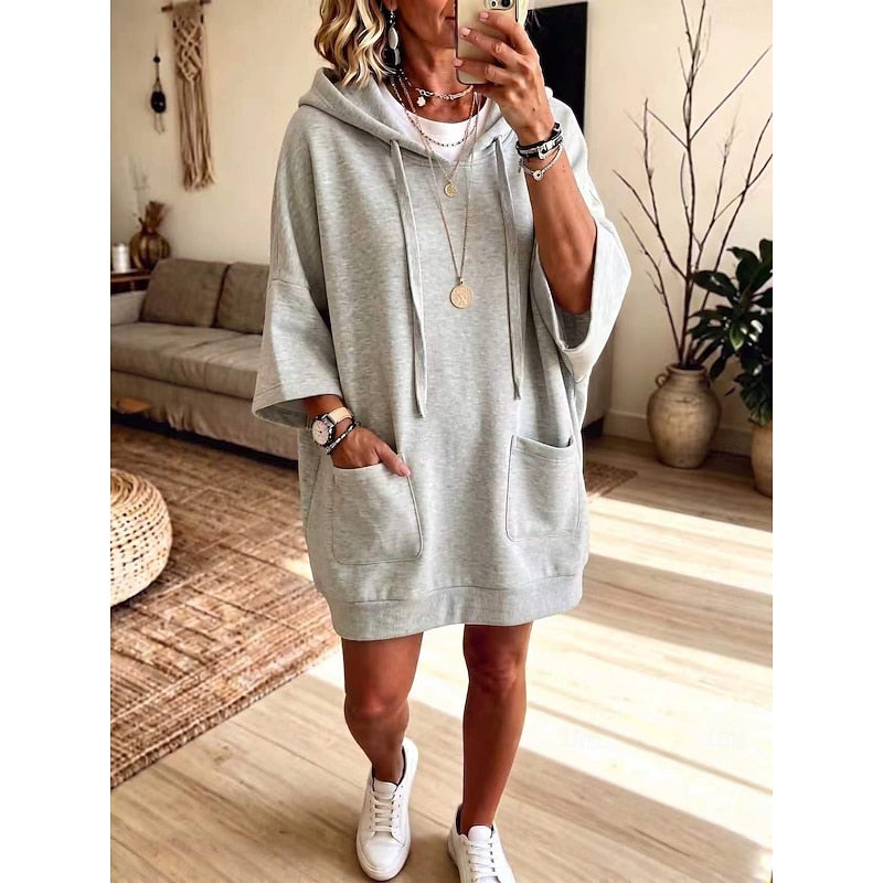 Coline | Robe Sweat à Capuche Décontractée