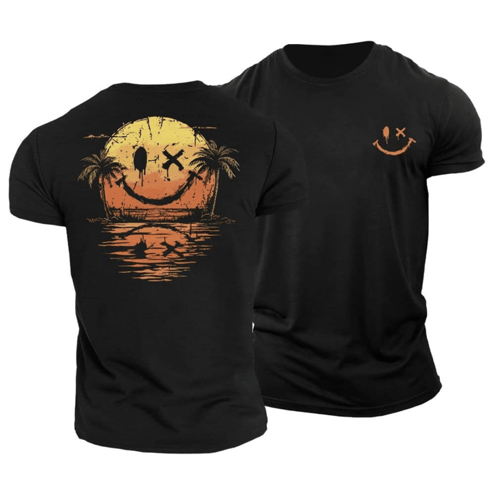 Hervé | T-Shirt Estival à Imprimé Coucher de Soleil