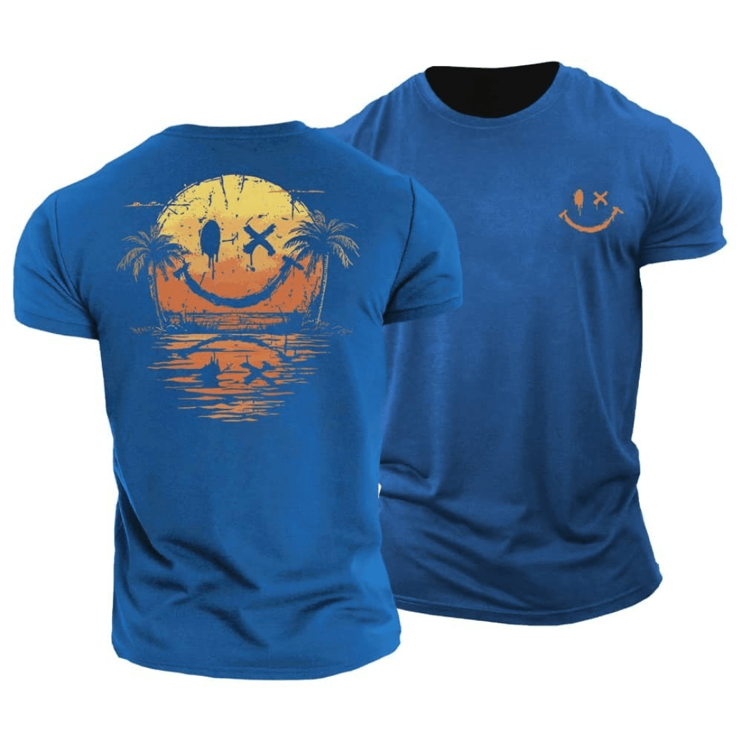 Hervé | T-Shirt Estival à Imprimé Coucher de Soleil