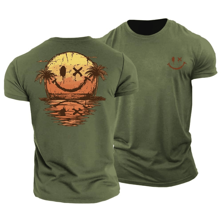 Hervé | T-Shirt Estival à Imprimé Coucher de Soleil