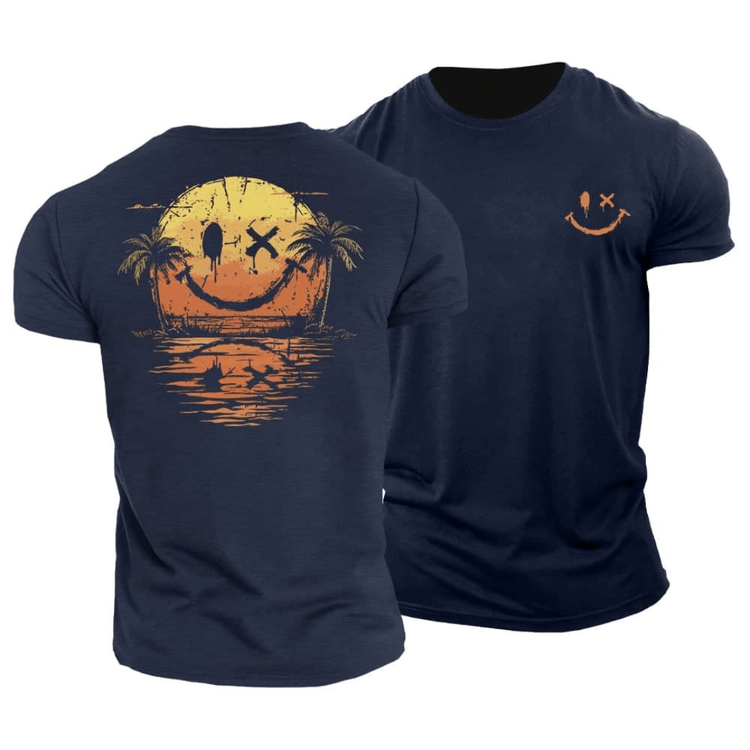 Hervé | T-Shirt Estival à Imprimé Coucher de Soleil