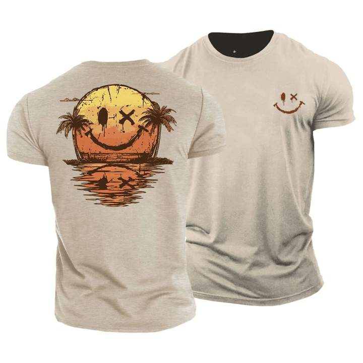 Hervé | T-Shirt Estival à Imprimé Coucher de Soleil