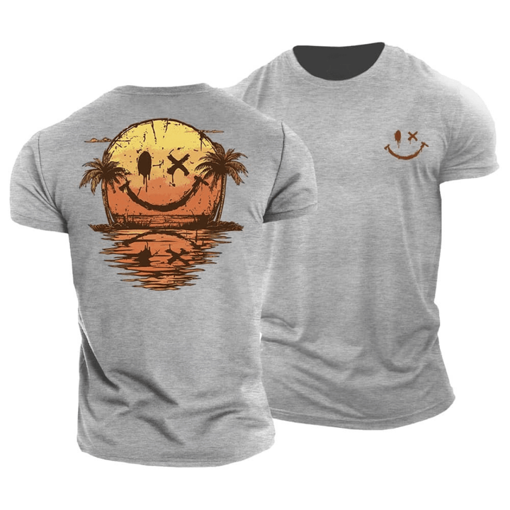 Hervé | T-Shirt Estival à Imprimé Coucher de Soleil