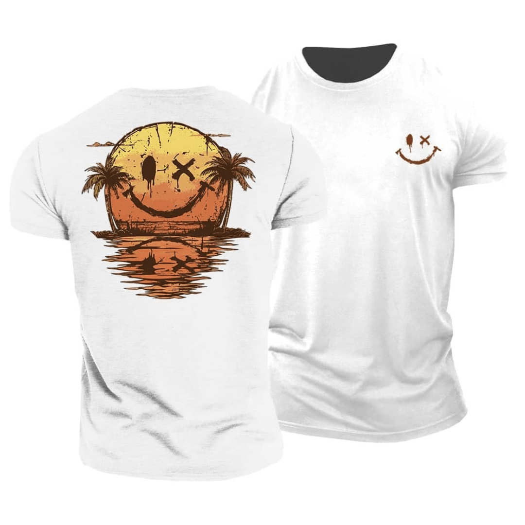 Hervé | T-Shirt Estival à Imprimé Coucher de Soleil