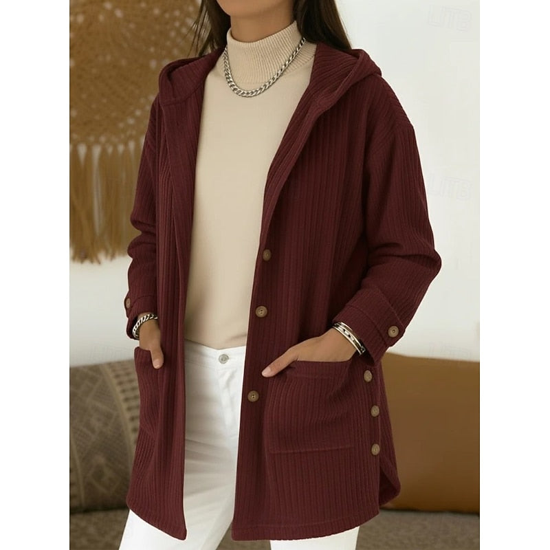 Romane | Manteau à Capuche Texturé