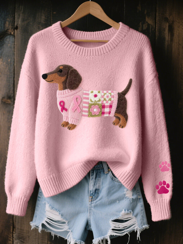 Éloïse | Pull Douillet à Motif Teckel