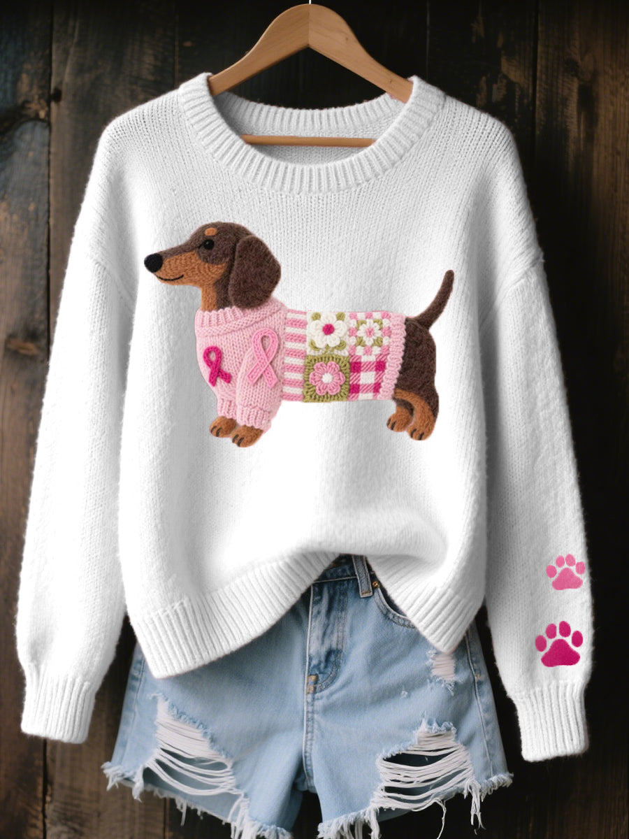 Éloïse | Pull Douillet à Motif Teckel