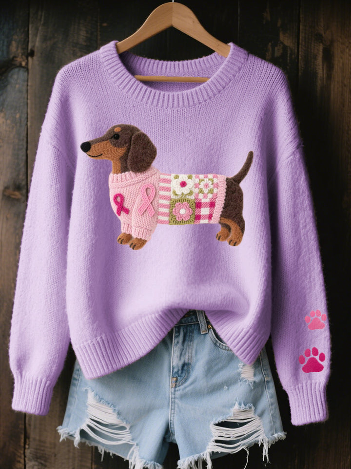 Éloïse | Pull Douillet à Motif Teckel
