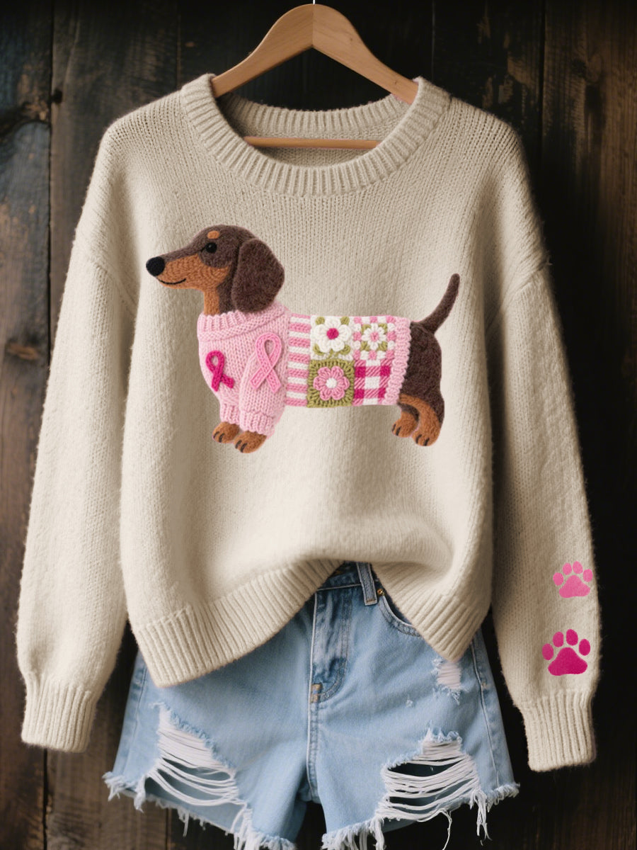 Éloïse | Pull Douillet à Motif Teckel