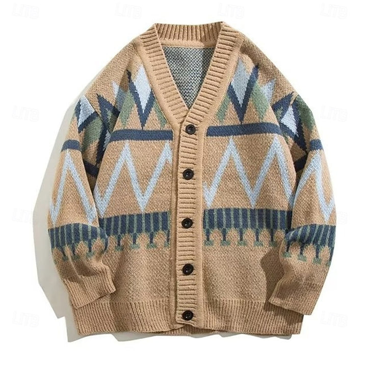Maximilien | Cardigan de Noël Boutonné à Col V