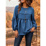 Nicole | Blouse Fluide à Manches Bouffantes