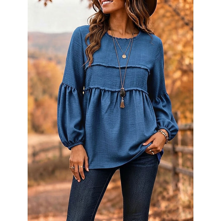 Nicole | Blouse Fluide à Manches Bouffantes