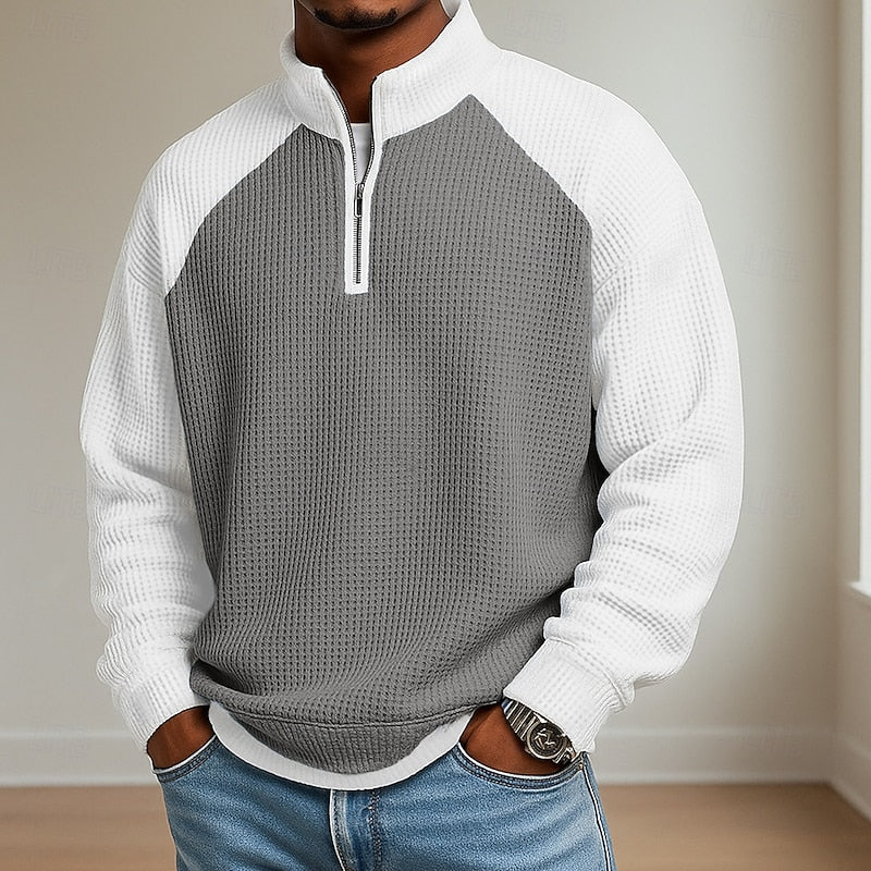 Tancrède | Polo Texturé à Col Montant Zippé