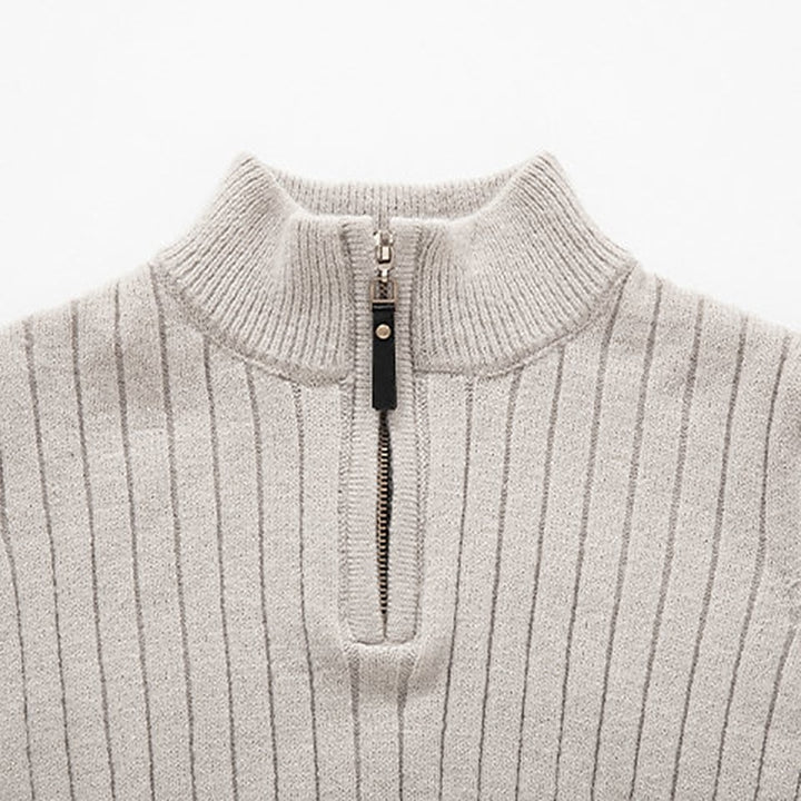 Rodolphe | Pull Col Zippé Côtelé