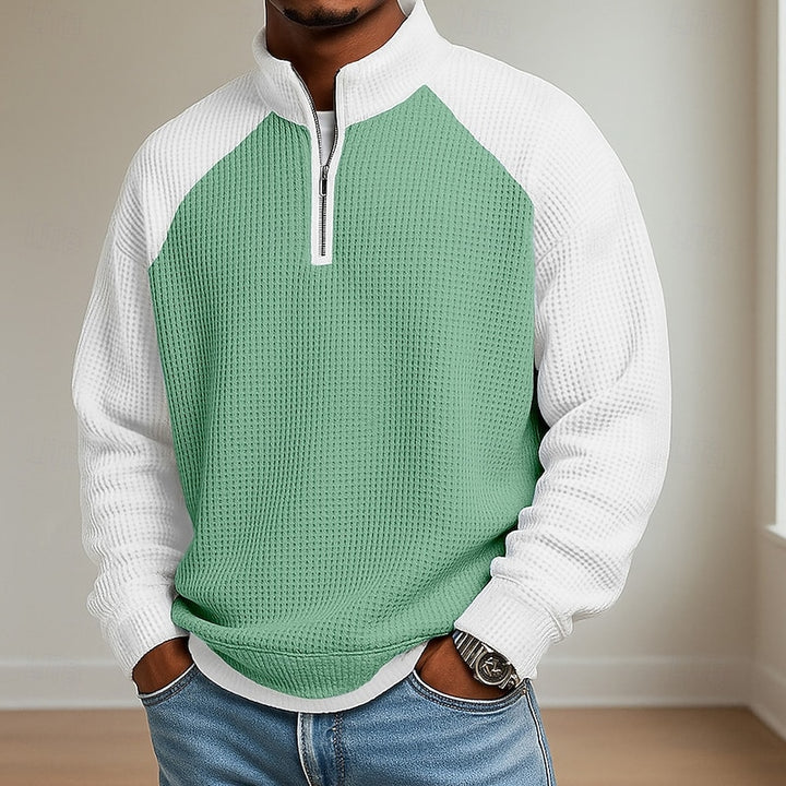 Tancrède | Polo Texturé à Col Montant Zippé