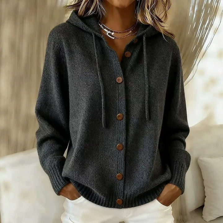 Léopoldine | Cardigan Boutonné à Capuche