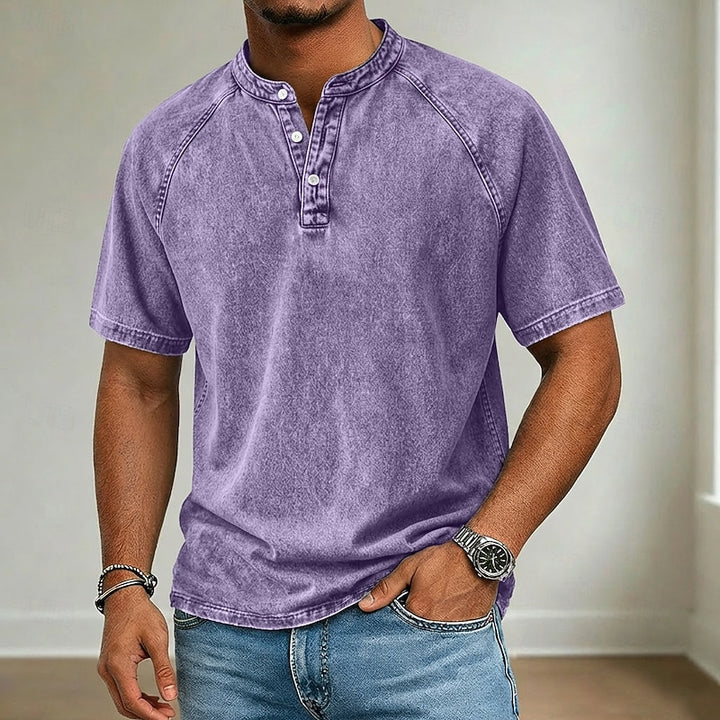 Roméo | Henley Col Montant Effet Délavé