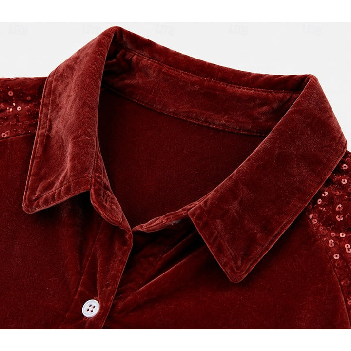 Fleur | Chemise Élégante à Manches Scintillantes