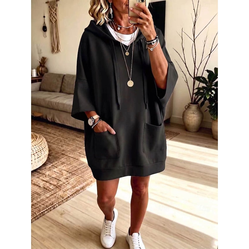 Coline | Robe Sweat à Capuche Décontractée
