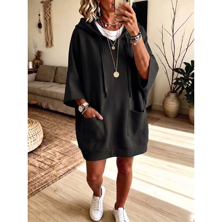Coline | Robe Sweat à Capuche Décontractée