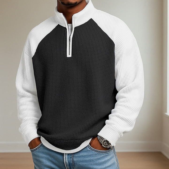 Tancrède | Polo Texturé à Col Montant Zippé