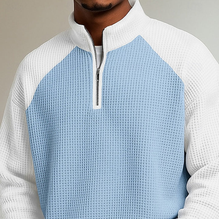 Tancrède | Polo Texturé à Col Montant Zippé