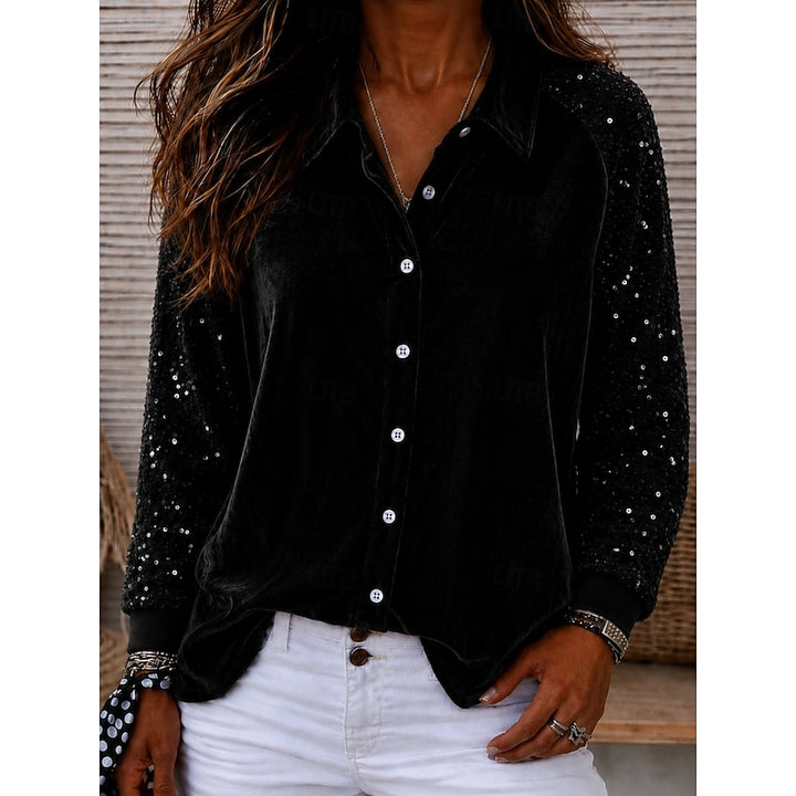 Fleur | Chemise Élégante à Manches Scintillantes