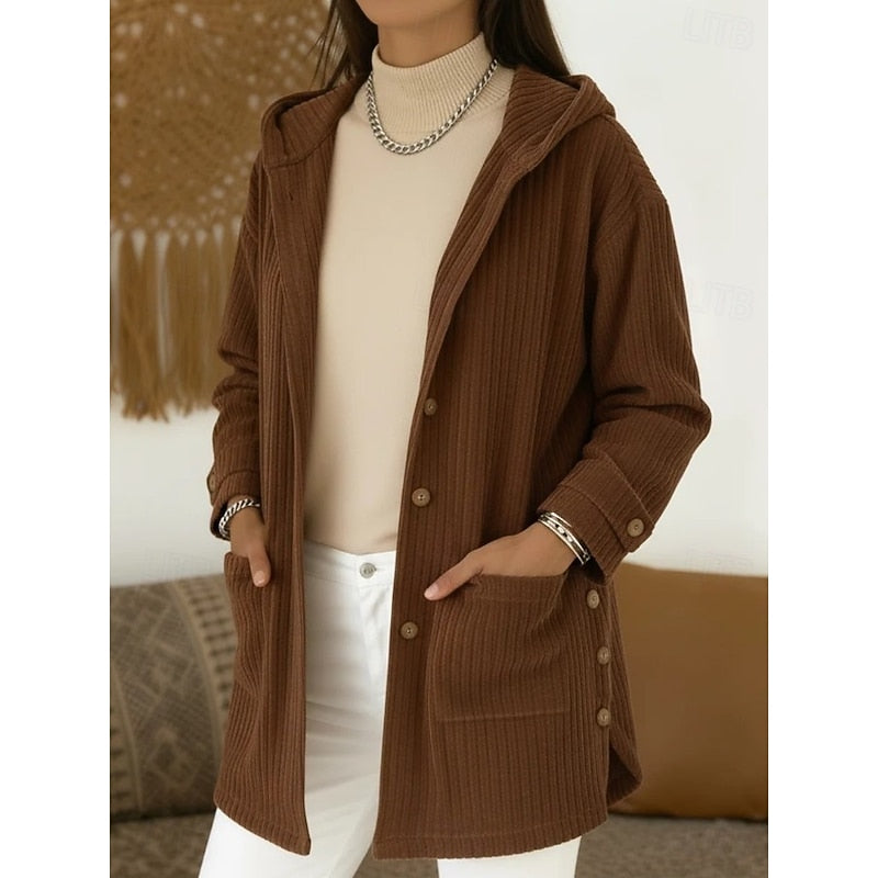 Romane | Manteau à Capuche Texturé