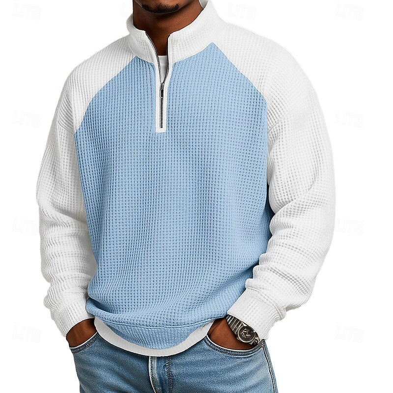 Tancrède | Polo Texturé à Col Montant Zippé