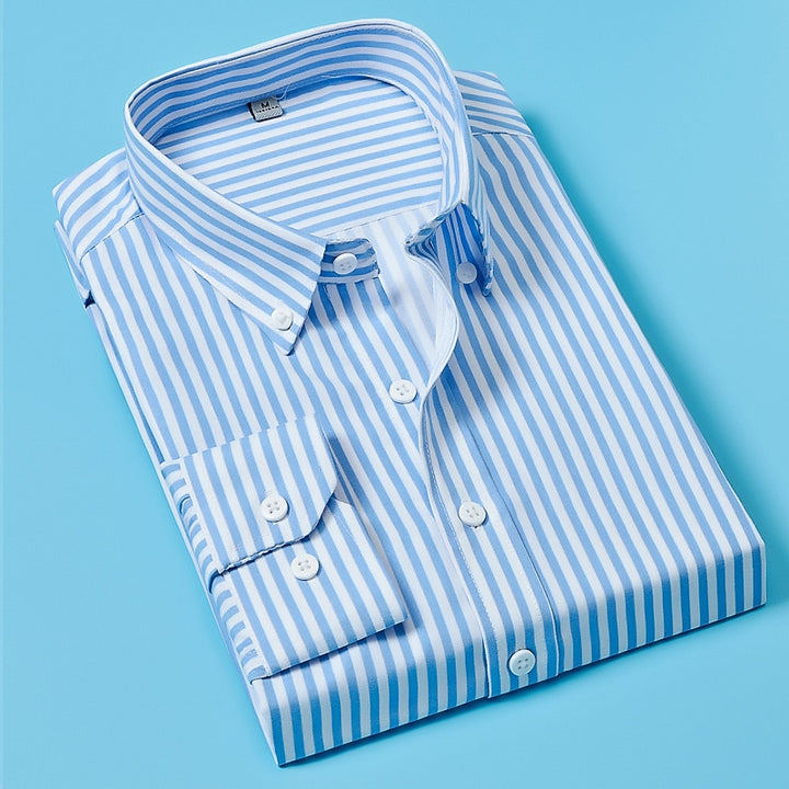 Amaury | Chemise Rayée à Col Boutonné