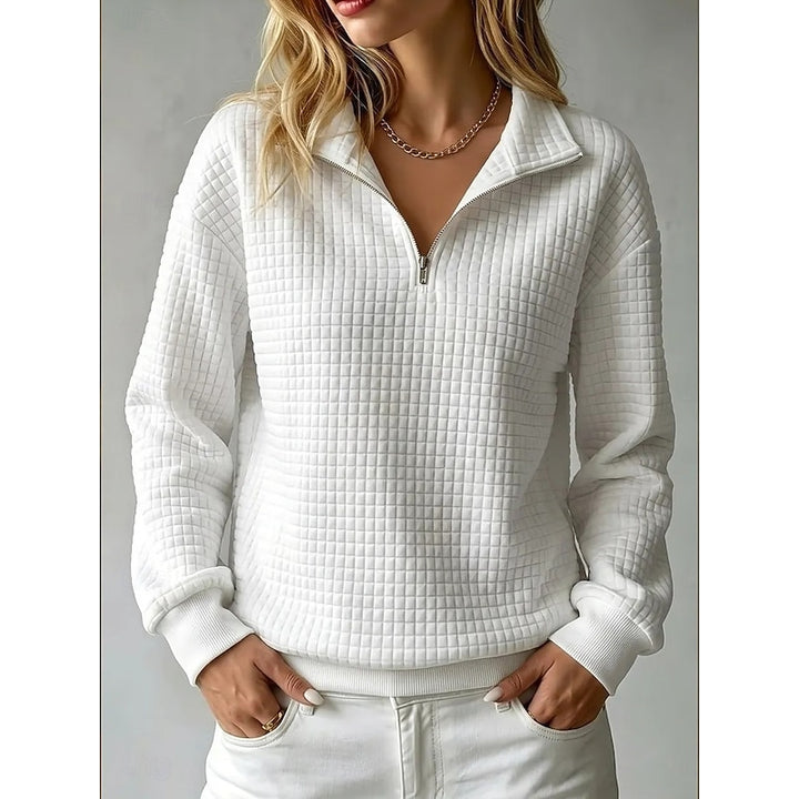 Simone | Sweat texturé à col zippé