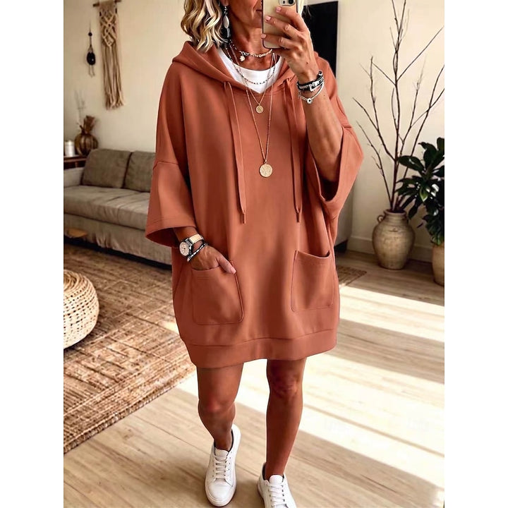 Coline | Robe Sweat à Capuche Décontractée