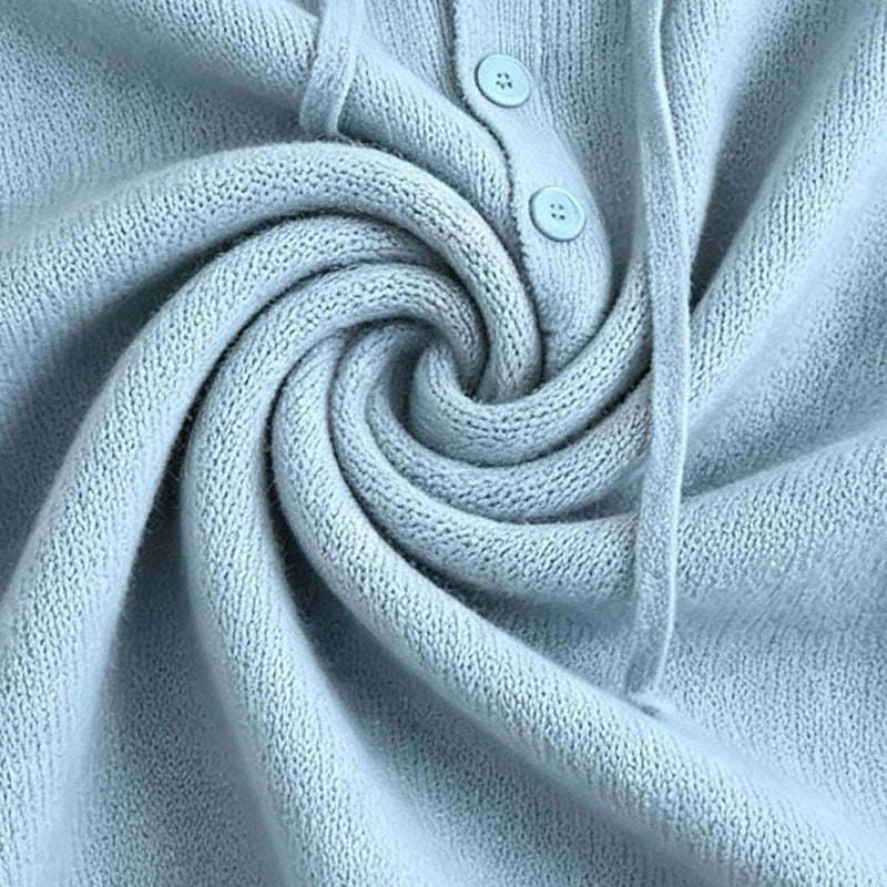Agathe | Pull à Capuche Boutonné Décontracté