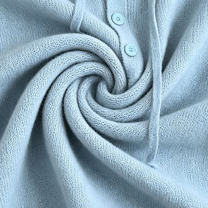 Agathe | Pull à Capuche Boutonné Décontracté