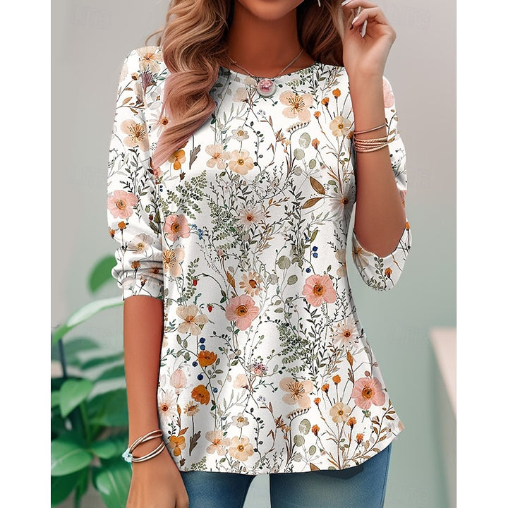 Lucie | Haut Fleuri à Manches Longues