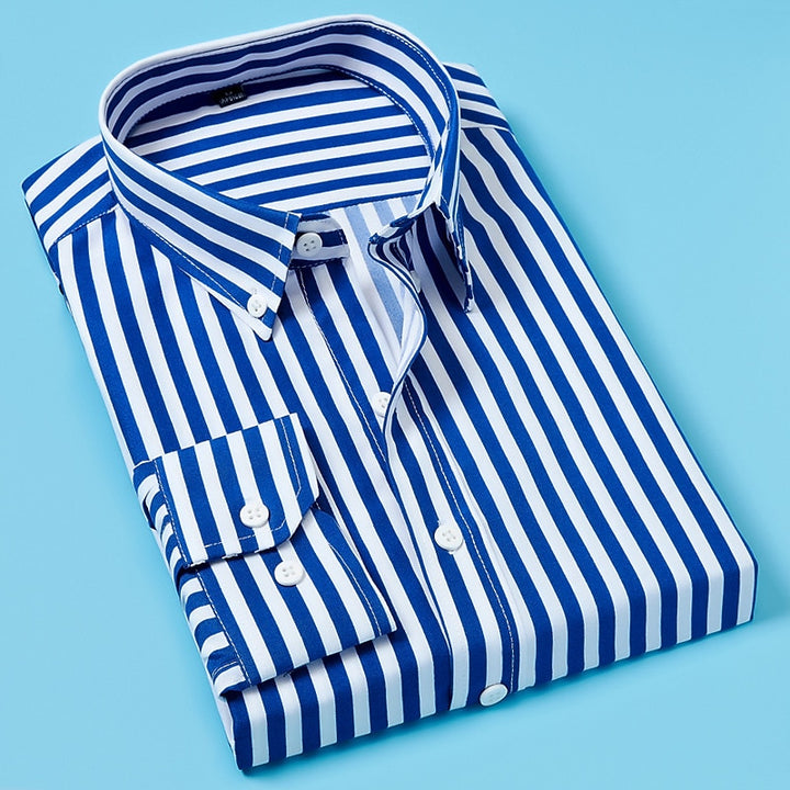 Amaury | Chemise Rayée à Col Boutonné