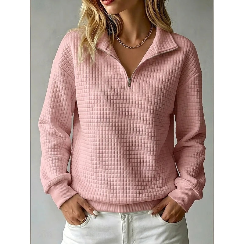 Simone | Sweat texturé à col zippé